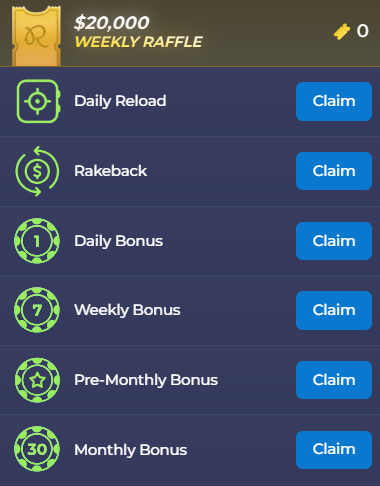 Bonuses at Rainbet
